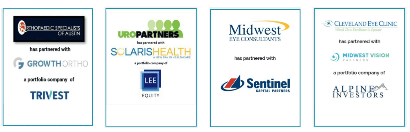 Healthcare partnerships and portfolio companies logos
