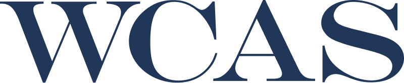 Dark blue WOCAS wordmark logo on transparent background