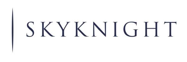 SkyKnight logo with sleek font and vertical line for branding.