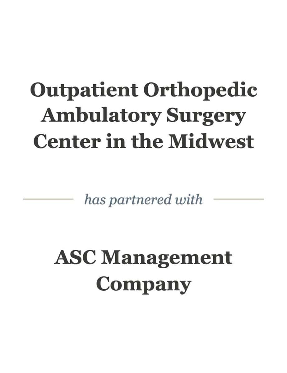 Blueprint for outpatient orthopedic ambulatory surgery center in the Midwest.